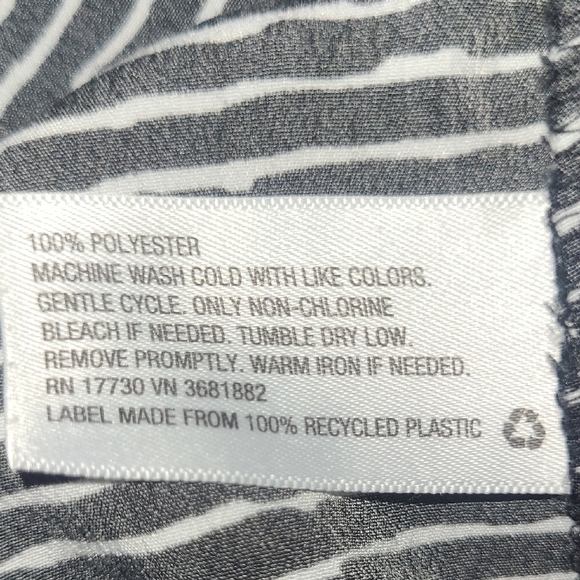 Liz Lange Maternity Tunic Top Large Black White Striped V Neck Belted Empire Wst - Picture 6 of 8